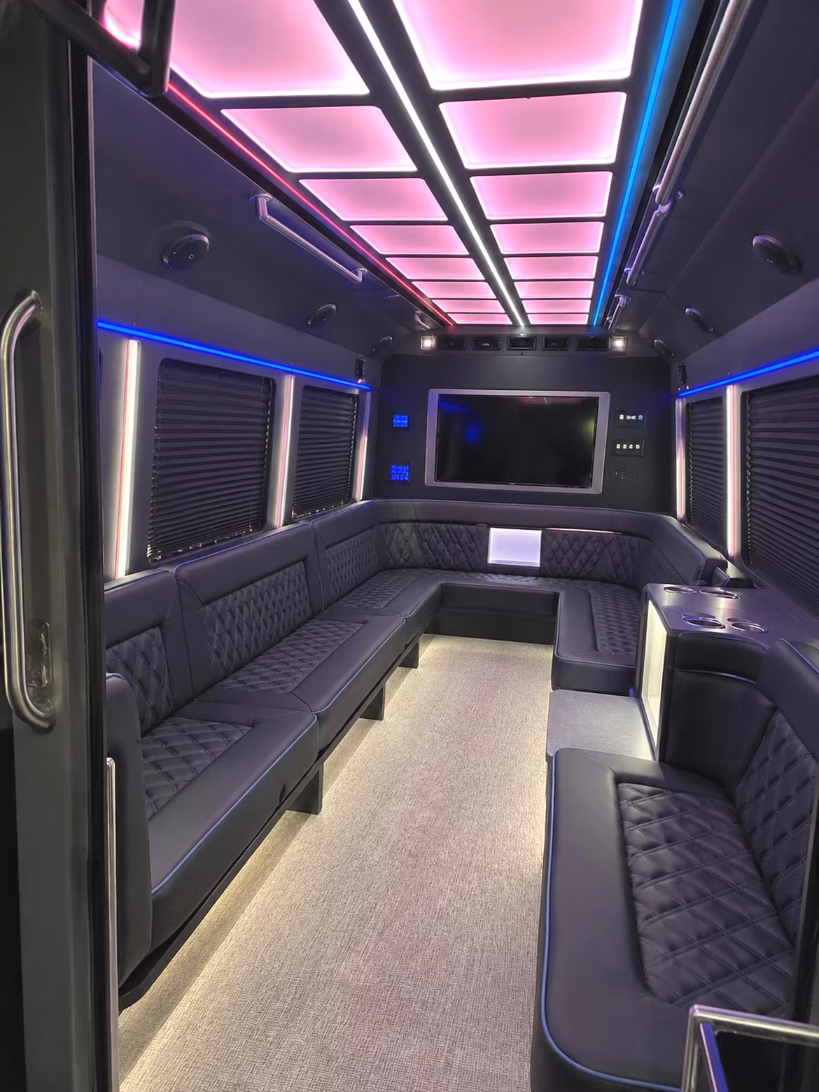 Passenger watching the West Jordan scenery during a regional party bus road trip