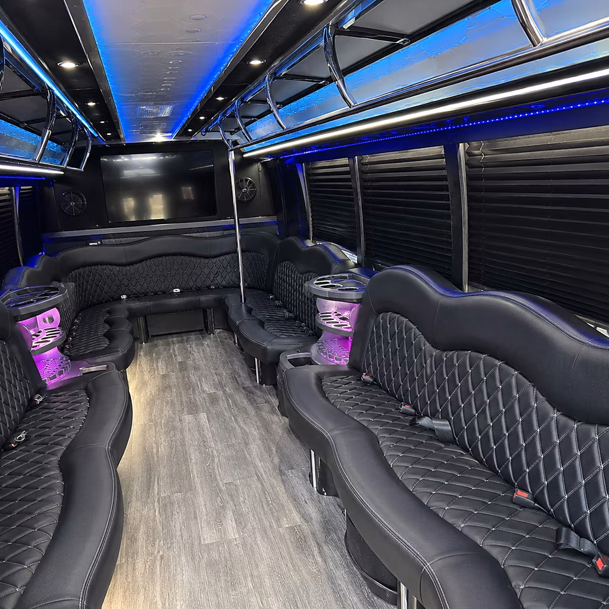 West Jordan Birthday, Sweet 16, & Quinceañera Transportation party bus interior