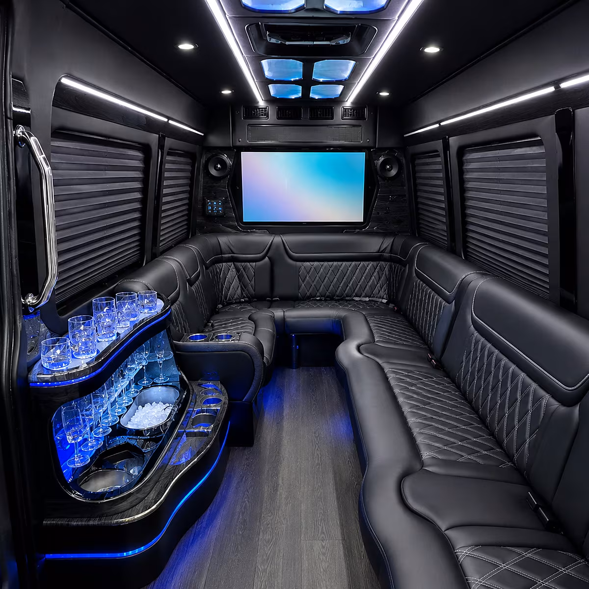 West Jordan Concert & Music Festival Transportation party bus interior