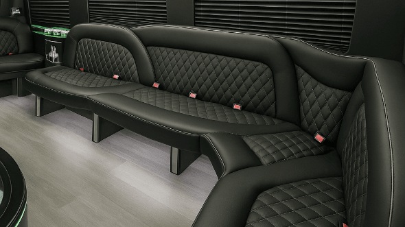 Interior of West Jordan Party Bus Company's 14 Passenger Sprinter Limousine in West Jordan