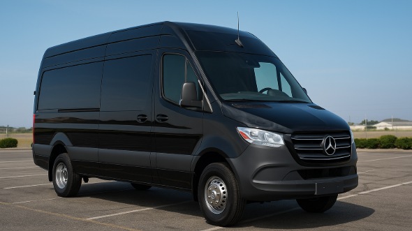 Exterior of West Jordan Party Bus Company's 14 Passenger Sprinter Limousine in Lehi