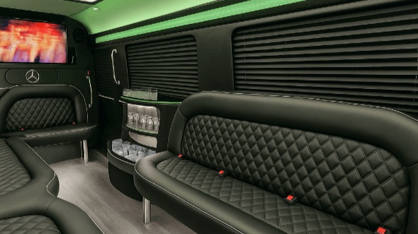 Interior of West Jordan Party Bus Company's 15 Passenger Party Bus in South Jordan