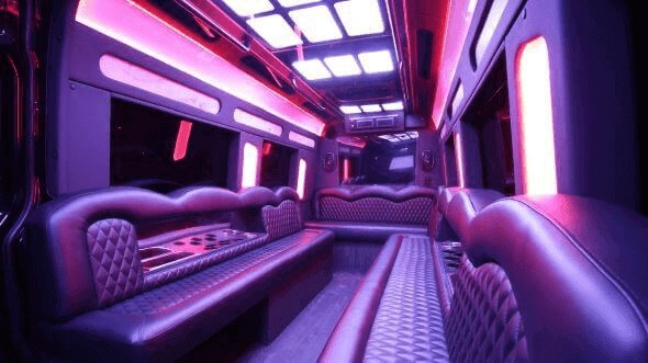 Interior of West Jordan Party Bus Company's 18 Passenger Party Bus in Herriman