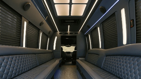 Interior of West Jordan Party Bus Company's 20 Passenger Party Bus in Murray