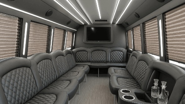 Interior of West Jordan Party Bus Company's 25 Passenger Party Bus in Draper