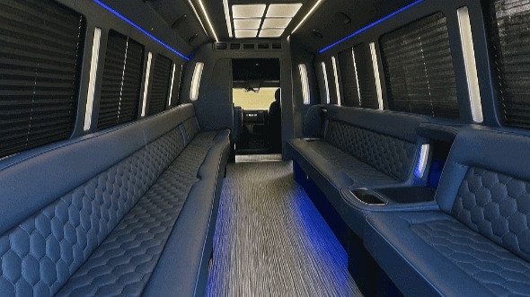 Interior of West Jordan Party Bus Company's 25 Passenger Party Bus in West Jordan