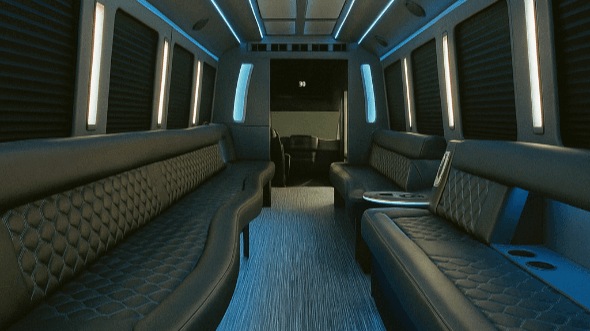 Interior of West Jordan Party Bus Company's 28 Passenger Party Bus in Murray