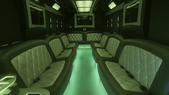 Interior of West Jordan Party Bus Company's 30 Passenger Party Bus in West Jordan