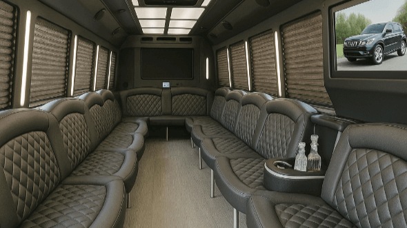Interior of West Jordan Party Bus Company's 50 Passenger Party Bus in Lehi