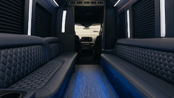 Interior of West Jordan Party Bus Company's 50 Passenger Party Bus in Millcreek